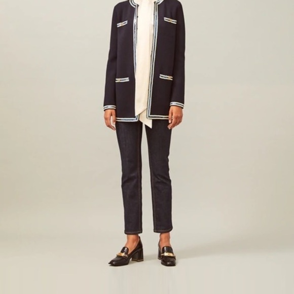 Tory Burch Sequin Trim Kendra Coat NWT S $698 - Picture 2 of 10